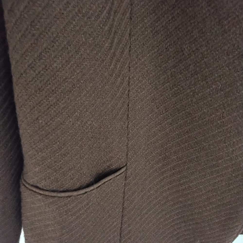 Jones New York Women's 8 Brown 100% Virgin Wool Lined Blazer Jacket - Picture 4 of 5